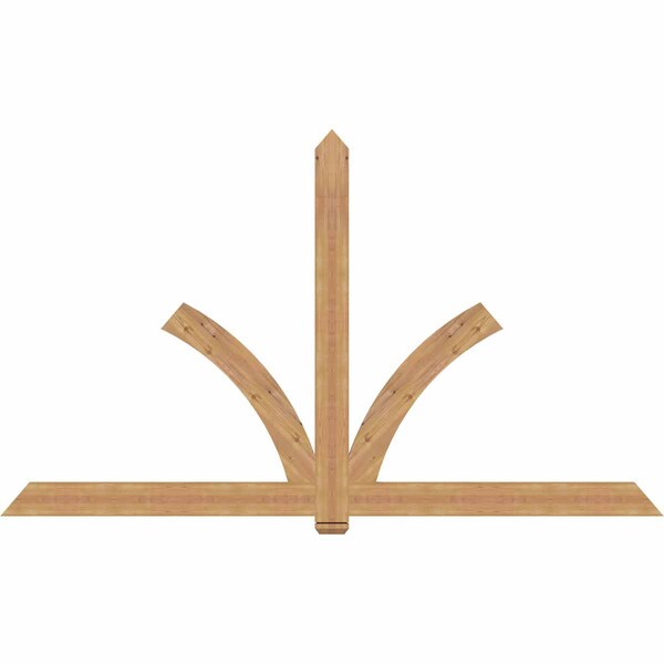 Ekena Millwork Redmond Timber Gable Bracket, Western Red Cedar, 108"W x 63"H x 1 1/2"D x 5 1/2"F, 14/12 Pitch GBW108X63X0206RED00SWR - main